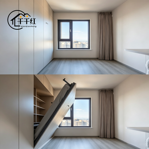 Cama Plegable de Pared Tipo Murphy, Tamaño Completo, Panel de Tablero de Partículas, Ahorro de <span class=keywords><strong>Espacio</strong></span>, Diseño Moderno <span class=keywords><strong>Invisible</strong></span>, Estructura de Hierro, Opciones de Varios Tamaños - Product Image 5