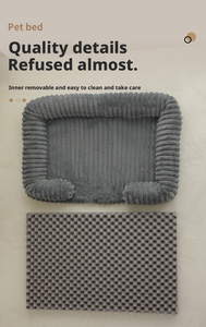 Benutzer definiertes Logo XL PP Kleines Luxus-Rechteck-Hunde bett Flauschiges Design Nackenpflege-Kissen Leicht wasch bares Hundes ofa mit Streifen muster - Product Image 3