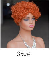 Vente en gros court 100% cheveux humains perruque Pixie pour les femmes Blonde Water Wave Bob couleurs de cheveux mélangées disponibles