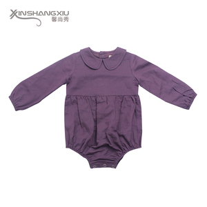 El nuevo diseño al por mayor de ropa de bebé establece mameluco de <span class=keywords><strong>lino</strong></span> para bebé de manga larga con botones - Product Image 1