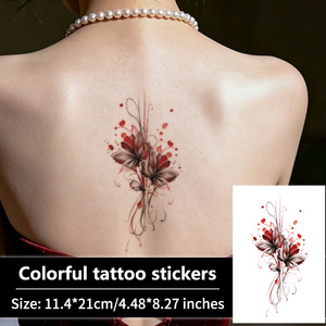 <span class=keywords><strong>Tatouage</strong></span> temporaire personnalisé imperméable, papillon et fleurs, imprimé par transfert d'eau, personnalisable, pour <span class=keywords><strong>bras</strong></span>, <span class=keywords><strong>femme</strong></span>, jusqu'à 1 semaine - Product Image 1
