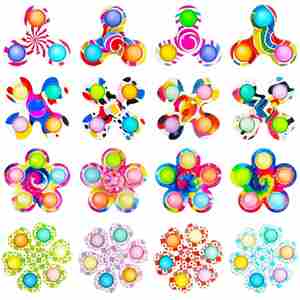 Jouet personnalisé créatif imprimé, Fidget Spinner en silicone multi-doigts à bulles – Jouet anti-stress pour 3, 4, 5 et 6 doigts - Product Image 4