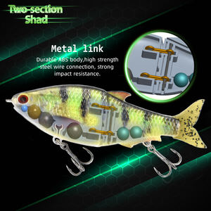 Écailles de poisson sculptées à la main vives sur le corps lent évier métal articulé queue en pvc souple S sculpté leurre de pêche appât glissant - Product Image 3