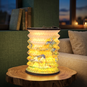 Lámpara de Papel y Madera Plegable, Recargable por USB, Luz Blanca Cálida, Tamaño Pequeño, para Dormitorio, Regalo, Decoración - Product Image 2