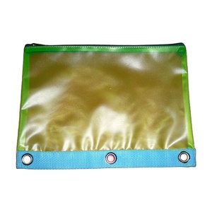 Estuche Transparente de PVC con 3 Anillas para Lápices, Bolsa de Papelería con Cierre y Ojales Metálicos de 24*19cm, para Uso Escolar y de Oficina, para Estudiantes - Product Image 3