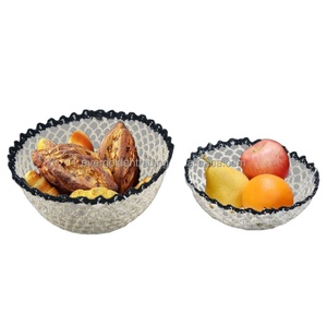 Cesto in Rattan di frutta e verdura lavorato a mano all'uncinetto <span class=keywords><strong>verde</strong></span> ed ecologico 21x21x8cm - Product Image 1