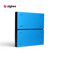 Interrupteur intelligent Zigbee innovant bleu 8 gangs en aluminium avec 4 boutons de commande et 4 boutons de scène, indice de protection IP20, 260V, pour maison intelligente économe en énergie