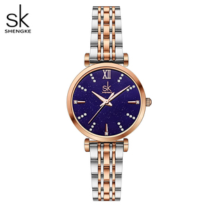 Reloj de Pulsera de Cuarzo para Mujer, Retro, con Números Romanos, Esfera con Diseño de Cielo Estrellado, Correa de Acero Inoxidable, Resistente al Agua - Product Image 1
