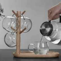 Tasses à café en verre borosilicate transparent à paroi simple de 350 ml avec poignée, sans BPA, résistantes à la chaleur, compatibles micro-ondes et lave-vaisselle, isolées