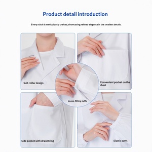 <span class=keywords><strong>Camice</strong></span> da Laboratorio LRY Esclusivo in Cotone Dobby <span class=keywords><strong>Bianco</strong></span> - Modelli a Maniche Corte/Lunghe per Tutte le Stagioni, Abbigliamento per Saloni di Bellezza e Medici, <span class=keywords><strong>Camice</strong></span> Universitario - Product Image 2