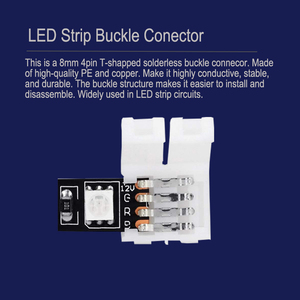 Conector <span class=keywords><strong>LED</strong></span> Inteligente Wintai-Tech de 4 Vías, Macho/Hembra, Cobre ABS, <span class=keywords><strong>8mm</strong></span>, 5A, 12V, para <span class=keywords><strong>Tira</strong></span> RGB - Product Image 2