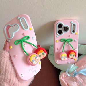 เคสโทรศัพท์ซิลิโคน 3 มิติ ลายการ์ตูนเด็กน้อยน่ารัก สีชมพู ประดับดาว สำหรับ iPhone 17 Pro Max 13 ป้องกันการกระแทก - Product Image 2
