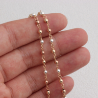 Rantai Saturnus Beruntai 3 Warna Emas 14K/Rose Gold 14K/Perak 925 dengan Kawat Emas 14K untuk Pembuatan Perhiasan Permanen DIY