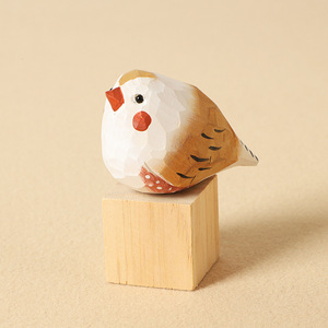 Miniature en bois de tilleul, figurine d'oiseau, ornement de bureau, décoration pour la maison et le bureau, peinte et sculptée à la main, anti-stress, cadeau d'anniversaire - Product Image 2