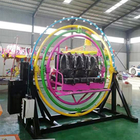 Machine de jeu d'extérieur colorée pour parc, anneau spatial d'entraînement d'astronaute à rotation à 360 degrés