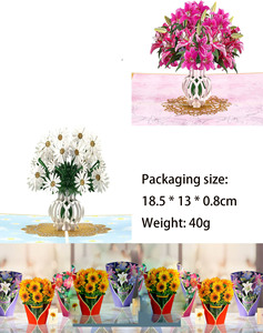 Tarjeta de Felicitación Emergente con Diseño Floral Personalizado, Estilo Romántico, Material de Papel con Impresión Offset para Navidad - Product Image 4