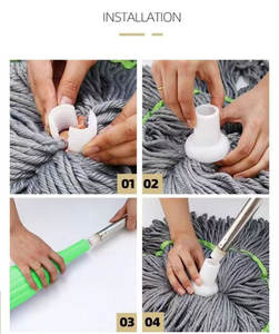 Serpillère Magique Améliorée - Manche Télescopique en Acier et Seau Essoreur Automatique pour un Nettoyage Facile des Sols Humides/Secs - Product Image 3