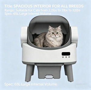 Bac à litière automatique extra large pour <span class=keywords><strong>chat</strong></span>, auto-nettoyant, avec revêtement en silicone anti-adhésif, toilette intelligente pour animaux de compagnie, pour chats de grande taille jusqu'à 22 livres - Product Image 3