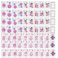 Tuiles de Mahjong en acrylique à motif floral aquarelle rouge, impression botanique, jeu de table de loisirs