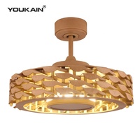 Ventilateur de plafond LED moderne sans pales de 21 pouces avec télécommande intelligente, kit d'éclairage décoratif pour chambre à coucher, ventilateurs de plafond DC avec lumière