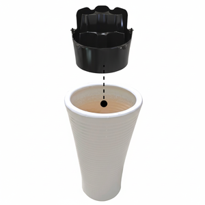 Plateau rond en plastique PP F324, grand format, à montage rapide, noir, pour orchidées, expositions, salons floraux, événements promotionnels - Product Image 1