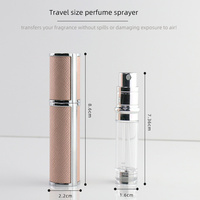 Pulvérisateur à pompe F902 en aluminium et cuir, flacon de parfum atomiseur de 5 ml, format voyage, gravure cosmétique pour huiles essentielles et soins personnels