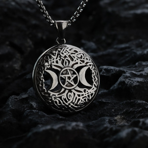 Men's Stainless Steel Pendant Necklace Viking Tree Of Life <b>Design</b> <b>Star</b> Pattern Geometric Gift Jewelry - Product Image 4