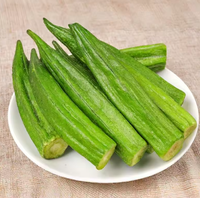 Okra Liofilizada Entera Salada Crujiente, Snacks Secos con Ingredientes Saludables, para Repostería, Empaque a Granel, Liofilizado por Congelación, ISO, Listo para Comer