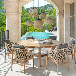 Chaise d'extérieur personnalisée chaise et <span class=keywords><strong>table</strong></span> en teck tissé en corde fabricant de meubles de jardin pastorale - Product Image 2