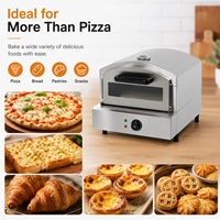 Four à pizza électrique en acier inoxydable COOKAID, équipement de cuisine professionnel, thermostat réglable intégré, 2000W, 50-350°C, boulangerie