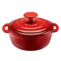 Ensemble de casseroles et marmites en fonte émaillée polie pour cuisine domestique, avec couvercle