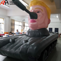 Tank gonflable géant personnalisé avec réplique de personnage de dessin animé en forme de tête de célébrité pour événement, campagne politique, décoration extérieure
