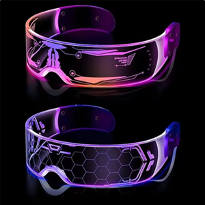 Gafas LED luminosas Cyberpunk, gafas luminosas futuristas geniales para hombres y mujeres, suministros de Cosplay de <span class=keywords><strong>Halloween</strong></span>, tamaño de 5cm - Product Image 2