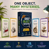 Jeu de cartes Premium Daily Object Detective, boîte en papier écologique personnalisable avec texture lin et noyau noir 310GSM, OEM/ODM pour la famille