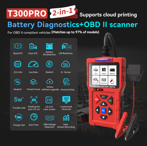 <span class=keywords><strong>T300</strong></span> Pro strumenti diagnostici professionali OBD Scanner 2 in 1 OBDII Scanner per auto e Tester batteria 50,000 + lettore di codici motore di guasto - Product Image 3