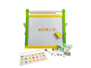 Tablero de dibujo magnético de doble cara para niños, <span class=keywords><strong>pizarra</strong></span> pequeña para aprender <span class=keywords><strong>letras</strong></span>, números, juguetes de escritura de madera, juguete - Product Image 4