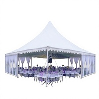 Tente Pagode 3x3m en Aluminium et PVC pour Extérieur, Tente de Mariage Quatre Saisons pour Expositions et Salons Professionnels