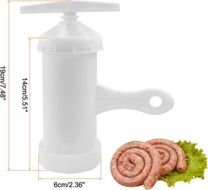 Machine à saucisses manuelle en plastique écologique, compatible lave-vaisselle, avec 3 dispositifs pour les boulettes de viande et l'utilisation en cuisine - Product Image 3