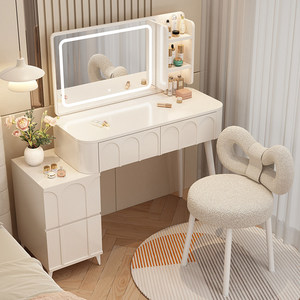 Modern White Makeup Vanity <b>Table</b> LED <b>Mirror</b> <b>Dressing</b> Desk with Drawers Storage Cabinet for Bedroom Bathroom - Product Image 5