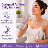 H2ofloss Brosse à dents sonique et irrigateur buccal 2-en-1, étanche IPX7, 5 modes, blanchiment des dents, usage domestique
