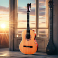 KAPOK Handmade Spanish 39-Inch High Quality Professional Classical Guitar Cedar Top Ebony Fingerboard All Solid Wood Gloss Maple