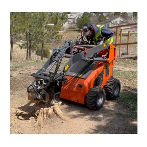 Most Popular Supplier 430Kg Mini Skid Steer Loader Crawler Loader With Stump Grinder Attachments EPA Export