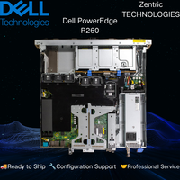 Serveur rack Dell PowerEdge R260 1U d'origine avec processeur Intel Xeon E-2400, mémoire DDR5 ECC, stockage SSD pour les entreprises et les PME