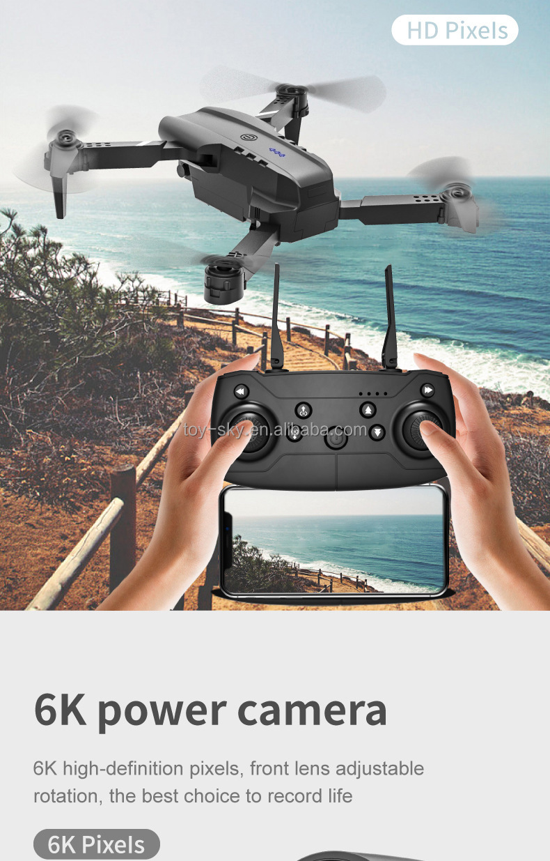 4kデュアルカメラポータブル小型折りたたみ式ドローン　Wi-Fi　持ち運び簡単 61ieA+4v8nL._AC_UL210_SR210,
