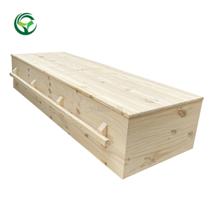 Ataúd de Madera de Pino Maciza de Estilo Americano, Nuevo Diseño, Ataúd Funerario Biodegradable para Entierro y Cremación Ecológica - Product Image 1