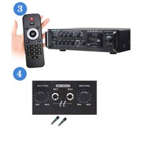 Amplificateur Bluetooth 110V 220V pour Système Home Cinéma, Haut-parleur Karaoké, Voiture et Maison, Haute Puissance 500W*2 2.0 1000 Watts