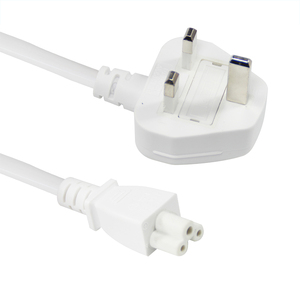 Asta ปลั๊กฟิวส์ BSI ตัวขยาย250V C5โคลเวอร์สายเคเบิล Cloverleaf Type g AC CORD สีขาว - Product Image 1