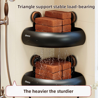 Étagère de rangement à ventouse pour salle de bain, pour toilettes et douche, organisateur triangulaire d'angle sans perçage pour gel douche, panier d'angle pour salle de bain