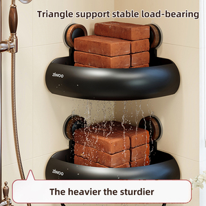 Portaoggetti <span class=keywords><strong>da</strong></span> bagno con ventosa per WC e <span class=keywords><strong>doccia</strong></span>, organizer angolare triangolare senza foratura per gel <span class=keywords><strong>doccia</strong></span>, <span class=keywords><strong>cestino</strong></span> angolare <span class=keywords><strong>da</strong></span> bagno - Product Image 5