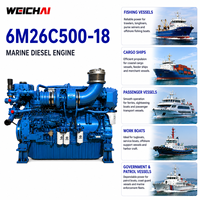 Moteur diesel marin SCDC Weichai série M26 500 ch 4 temps 6 cylindres 6M26C500-18 pour navires d'ingénierie et remorqueurs